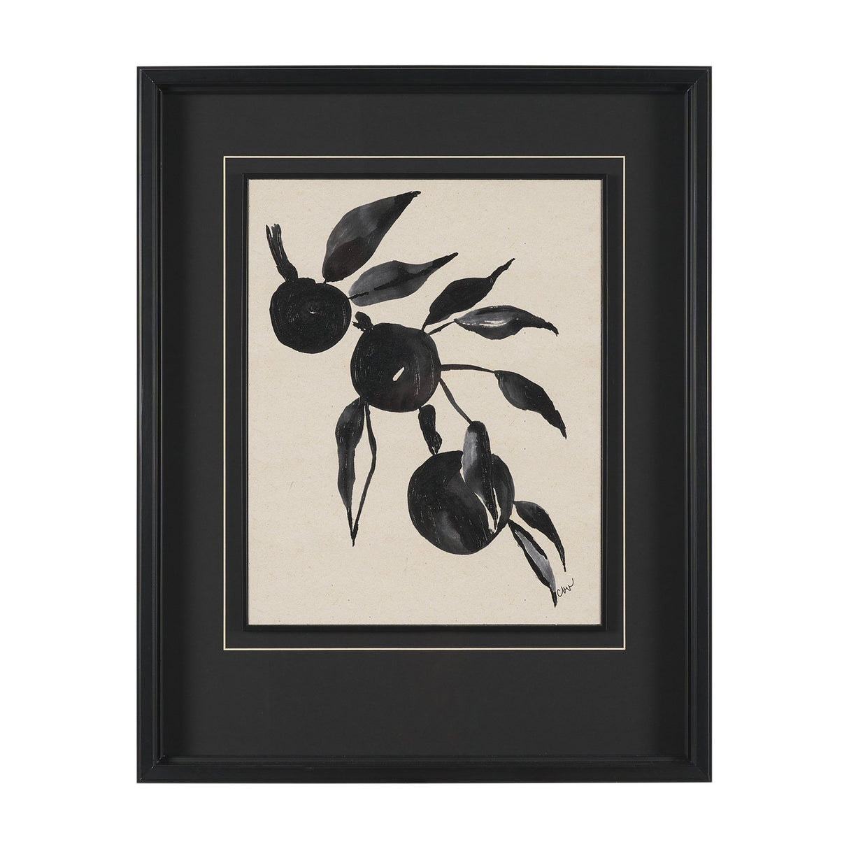 Orange Tree by Cristina Bartl Villa Hand-Embellished Textured Framed Artwork Matted under Glass from Mercana - Luna Furniture