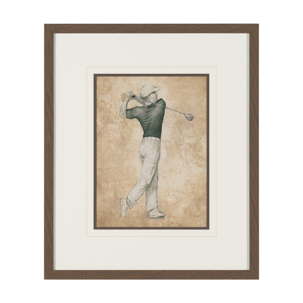 Golf Swing I by Mercana Studio Hand-Embellished Framed Artwork Matted under Glass from Mercana - Luna Furniture