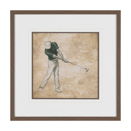 Golf Swing II by Mercana Studio Hand-Embellished Framed Artwork Matted under Glass from Mercana - Luna Furniture