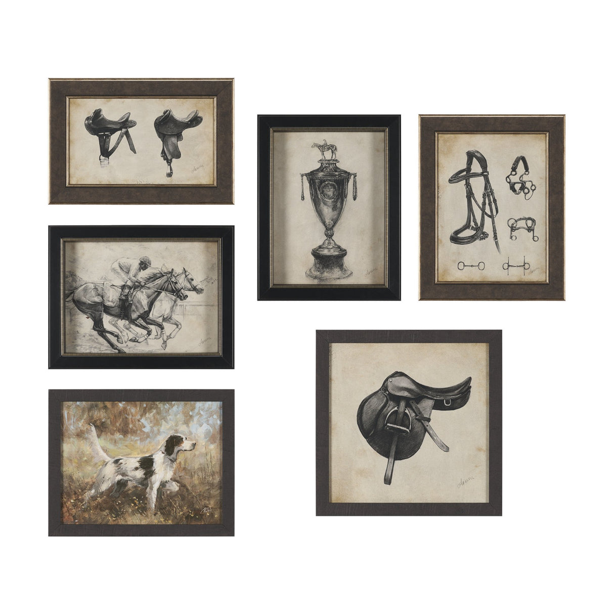 Equestrian Collection by Mercana Studio Textured Framed (Set of 6) from Mercana - Luna Furniture