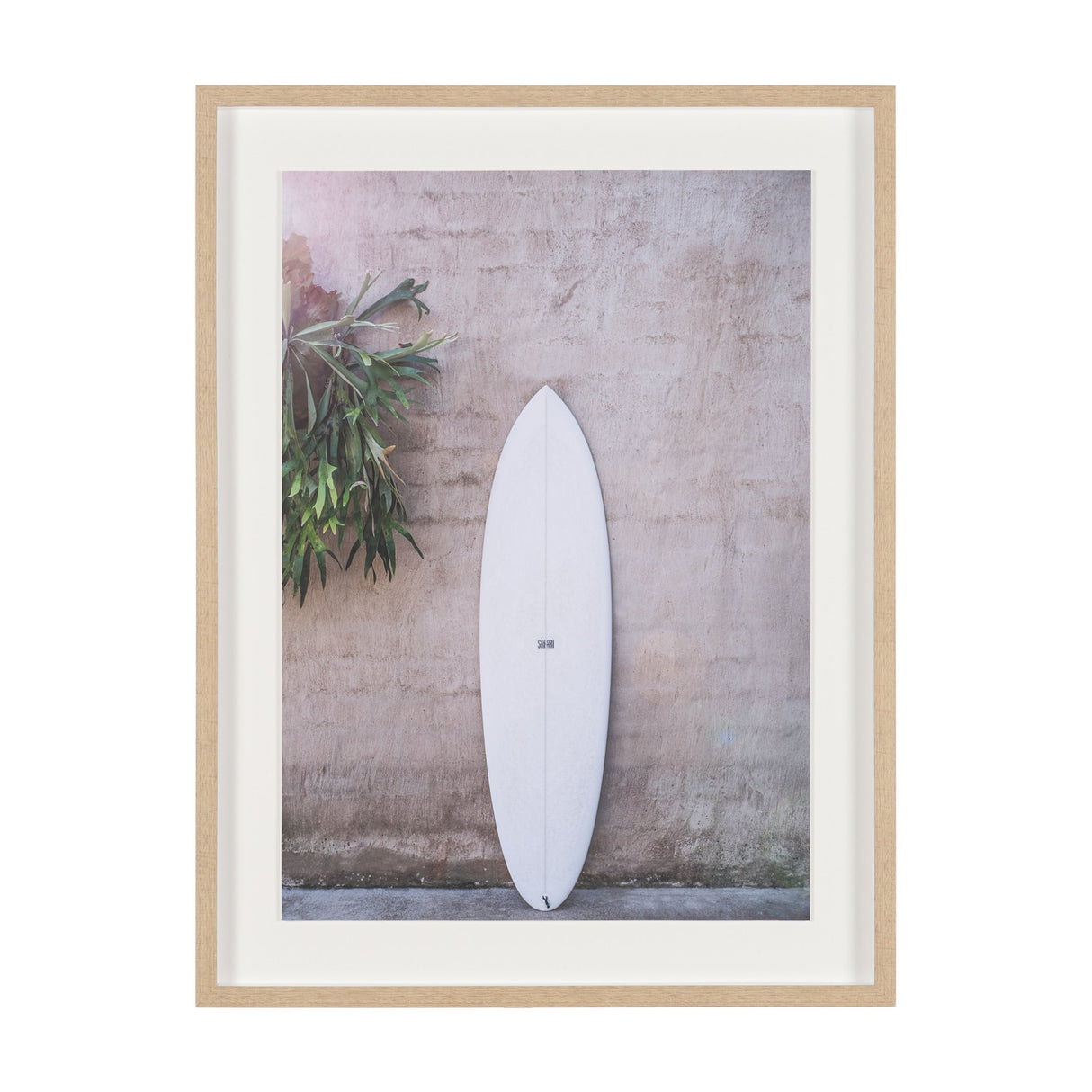White Surfboard by Shot By Clint Framed Photo Print Matted under Glass from Mercana - Luna Furniture
