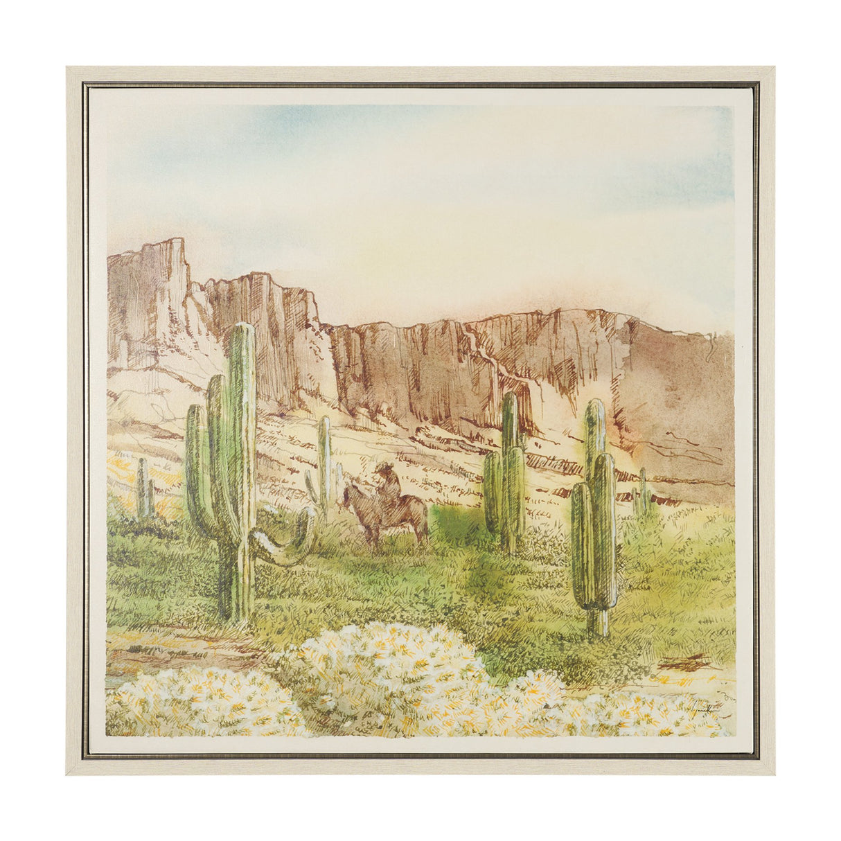 Cactus Country II by Mercana Studio Hand-Embellished Textured Framed Canvas Artwork from Mercana - Luna Furniture