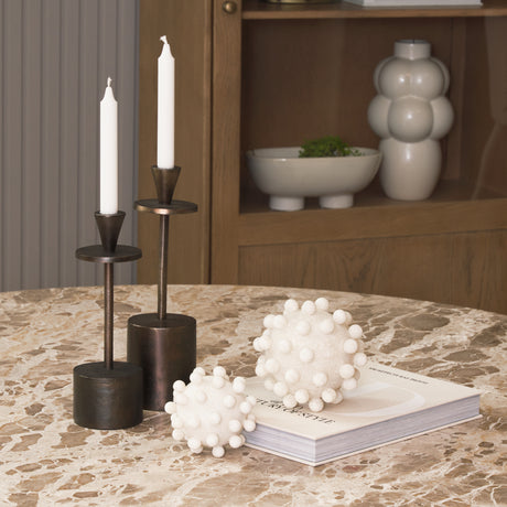 Malo 5.9L x 5.9W x 5.9H Cream Resin Large Sphere Decorative Object from Mercana - Luna Furniture