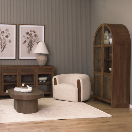 Kornelia Soft Oatmeal Fabric Barrel Accent Chair from Mercana - Luna Furniture