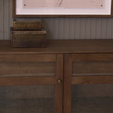 Suri Mid Brown Wood w/ Glass 4-Door Closed Sideboard from Mercana - Luna Furniture