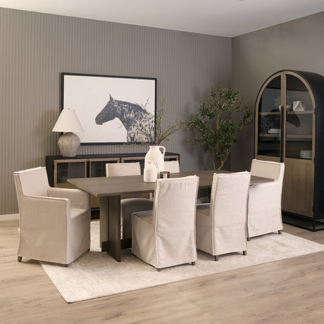 Aida 84" Rectangular Medium Brown Oak Wood Dining Table from Mercana - Luna Furniture