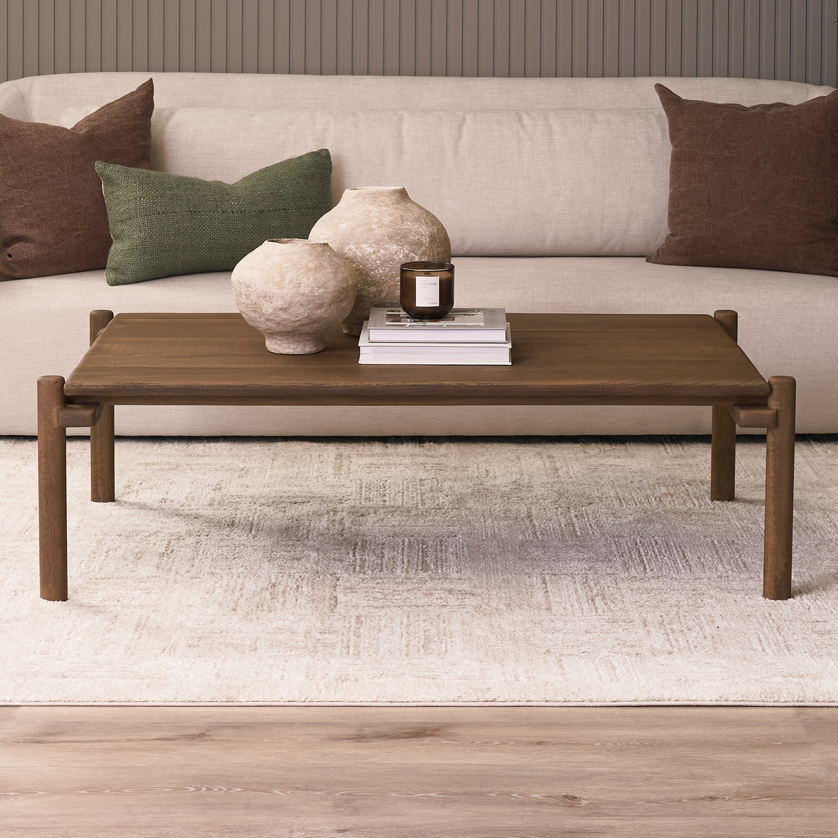 Riven Oak Wood Rectangular Coffee Table from Mercana - Luna Furniture