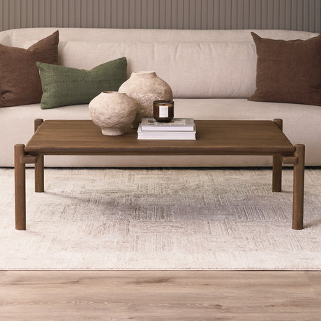 Riven Oak Wood Rectangular Coffee Table from Mercana - Luna Furniture