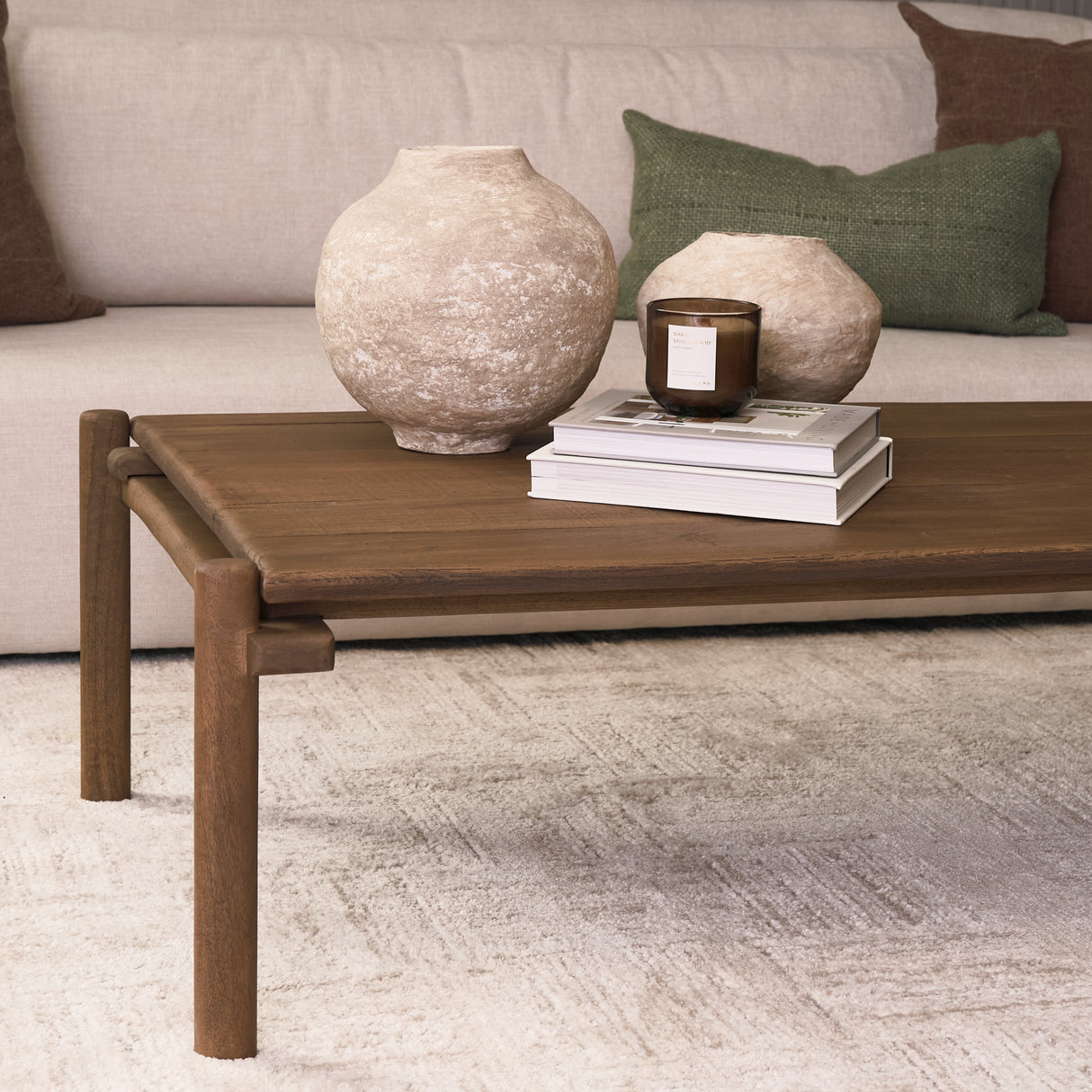 Riven Oak Wood Rectangular Coffee Table from Mercana - Luna Furniture