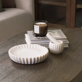 Fiora Round White Marble Scalloped Decorative Bowl from Mercana - Luna Furniture