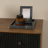 Grace 35.5L x 18.0W x 31.0H Medium Brown Wood W/Black Metal Frame 3 Drawer Accent Cabinet from Mercana - Luna Furniture