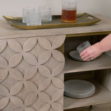Excelsior 36.0L x 18.0W x 32.5H Light Brown Wood Gold Iron Base Accent Cabinet from Mercana - Luna Furniture