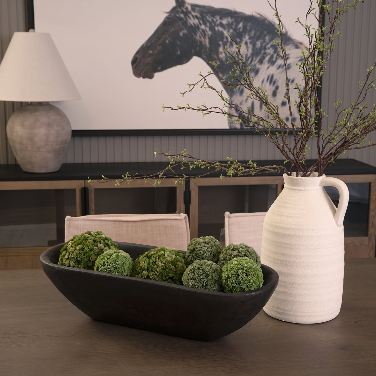 Athena Extra Large Oblong Black-Brown Reclaimed Wood Bowl from Mercana - Luna Furniture