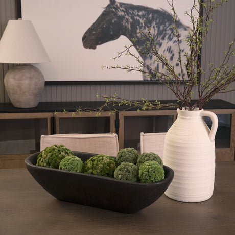 Athena Extra Large Oblong Black-Brown Reclaimed Wood Bowl from Mercana - Luna Furniture