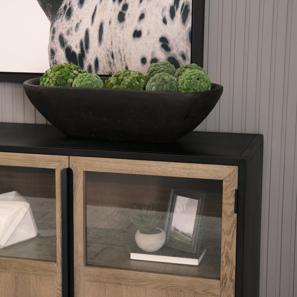 Athena Extra Large Oblong Black-Brown Reclaimed Wood Bowl from Mercana - Luna Furniture