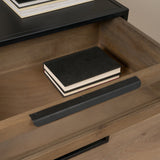 Sloan Light Brown W/ Black Metal Frame Side Table from Mercana - Luna Furniture