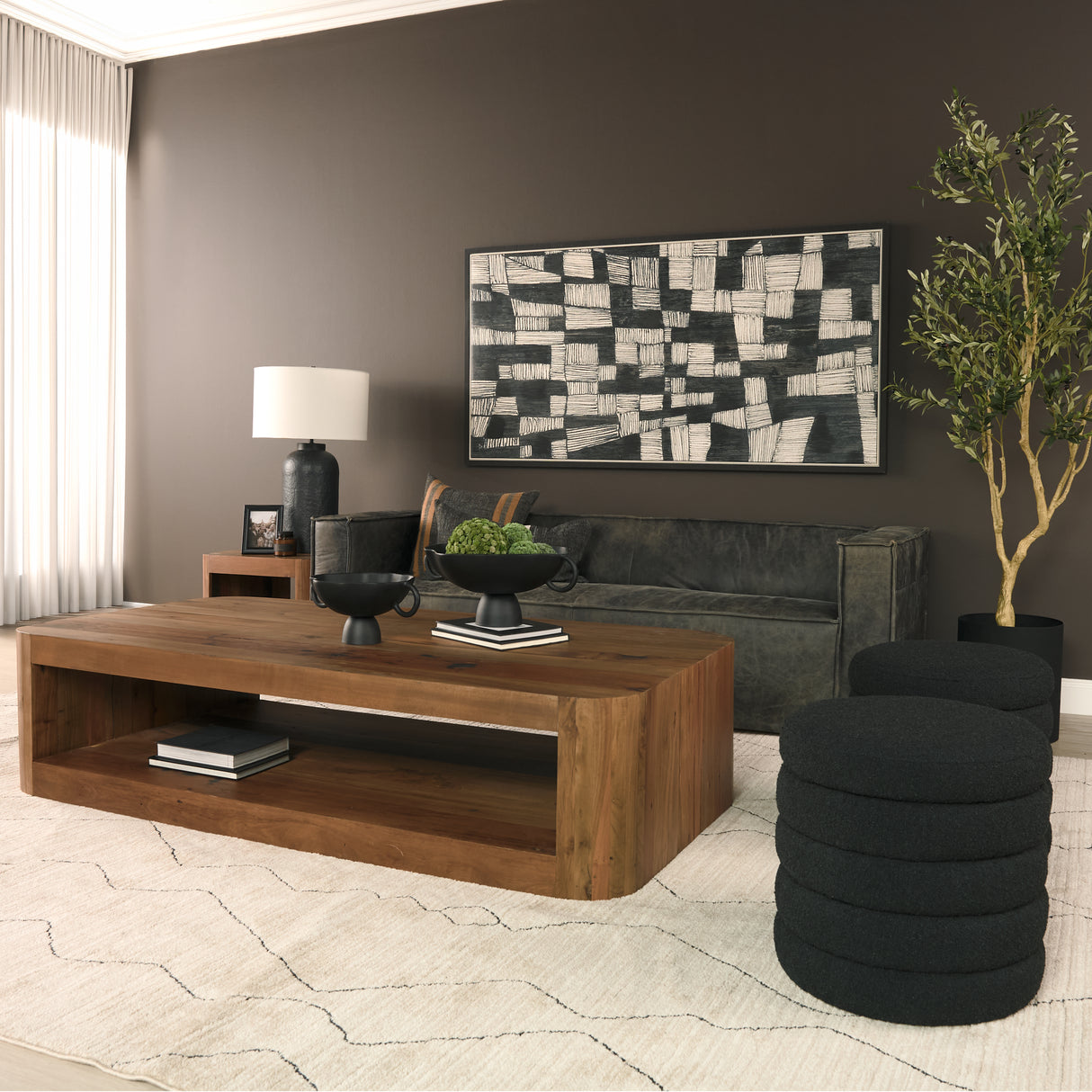 Dunmore Solid Wood Rectangular Open Shelf Coffee Table from Mercana - Luna Furniture