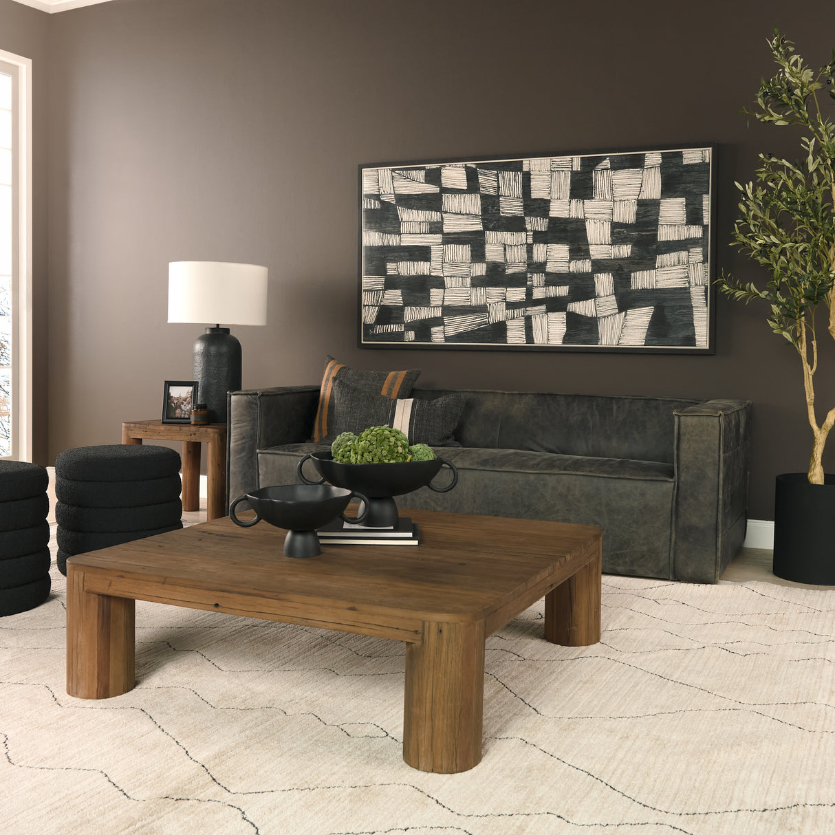 Hewitt Square Smooth Reclaimed Wood Coffee Table from Mercana - Luna Furniture