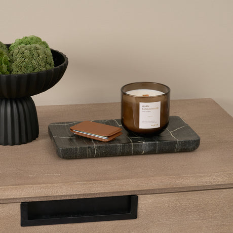 Tratto Rectangular Black Marble Tray from Mercana - Luna Furniture