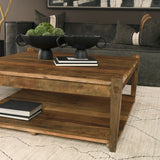 Ashwick Dark Brown Reclaimed Wood Square Coffee Table from Mercana - Luna Furniture