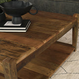 Ashwick Dark Brown Reclaimed Wood Square Coffee Table from Mercana - Luna Furniture