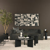 Bellancia Nero Black Marquina Marble Pedestal Side Table from Mercana - Luna Furniture