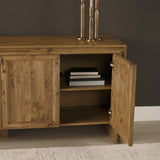 Notts Brown Wood 4-Door Closed Sideboard from Mercana - Luna Furniture