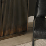 Cinder Distressed Dark Brown Wood Reeded 2-Door Closed Accent Cabinet from Mercana - Luna Furniture