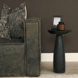 Bellancia Nero Black Marquina Marble Pedestal Side Table from Mercana - Luna Furniture
