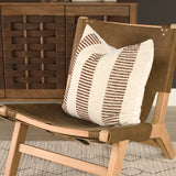 Levon 22x22 Plush Cream w/ Orange Dashed Stripes Decorative Pillow Cover from Mercana - Luna Furniture