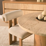 Siena 42" Round Travertine Pedestal Dining Table from Mercana - Luna Furniture