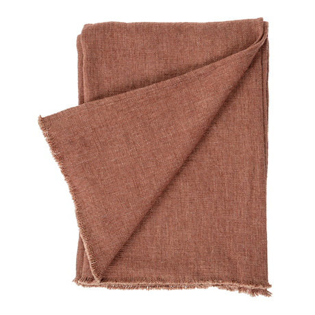 Selena Linen End of Bed Blanket, Brick, Set of 2 from Mercana - Luna Furniture