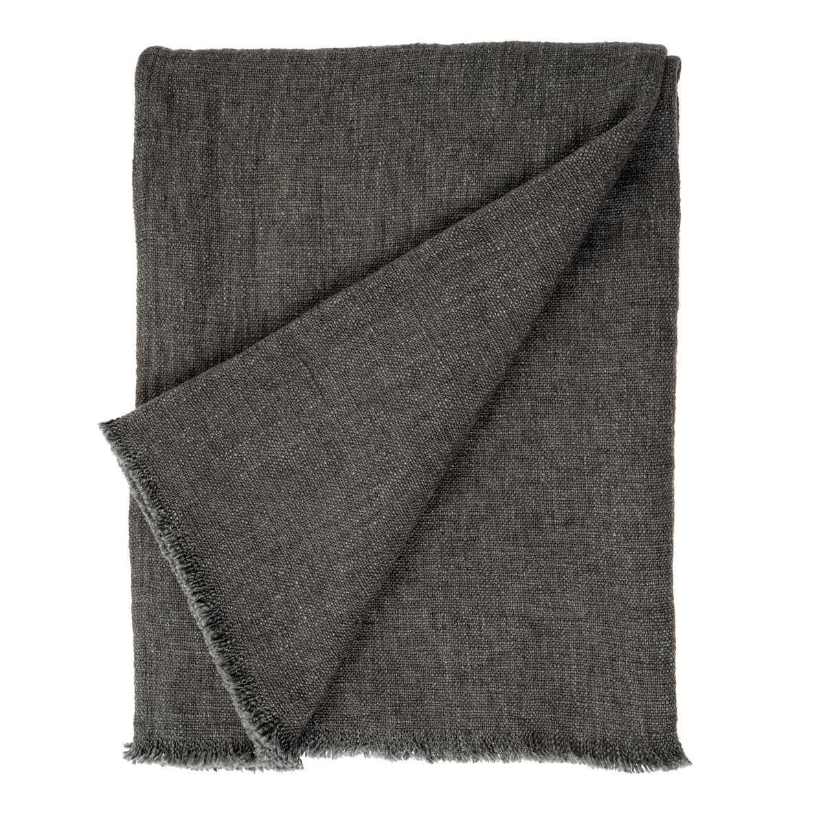 Selena Linen End of Bed Blanket, Dark Grey, Set of 2 from Mercana - Luna Furniture