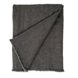 Selena Linen End of Bed Blanket, Dark Grey, Set of 2 from Mercana - Luna Furniture