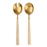 Maple Wood Salad Servers S/2, Tumbled Gold, Set of 4 from Mercana - Luna Furniture