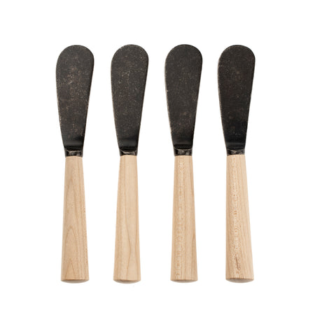 Maple Wood Spreaders S/4, Tumbled Black, Set of 4 from Mercana - Luna Furniture
