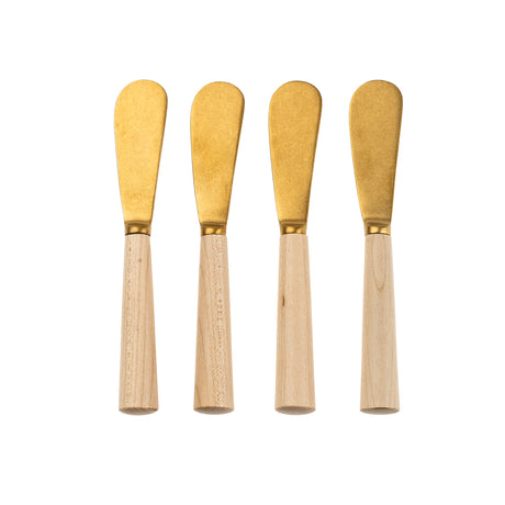 Maple Wood Spreaders S/4, Tumbled Gold, Set of 4 from Mercana - Luna Furniture