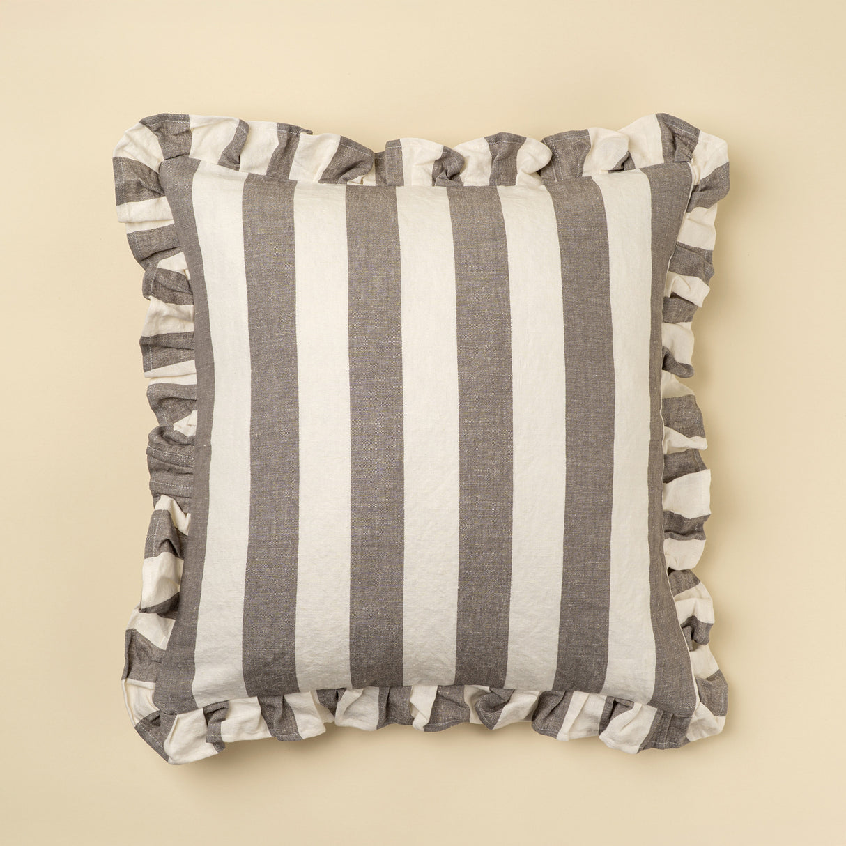 20x20 Ruffle Thick Stripe Pillow, Grey, Set of 2 from Mercana - Luna Furniture