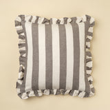 20x20 Ruffle Thick Stripe Pillow, Grey, Set of 2 from Mercana - Luna Furniture