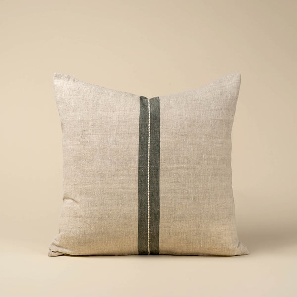 Emmett 20x20 Linen Pillow Natural Cover w/Filler, Set of 2