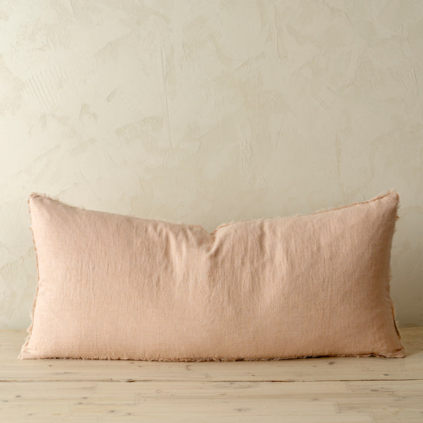 Lina 14x31 Linen Peony Pillow Cover w/Filler, Set of 2