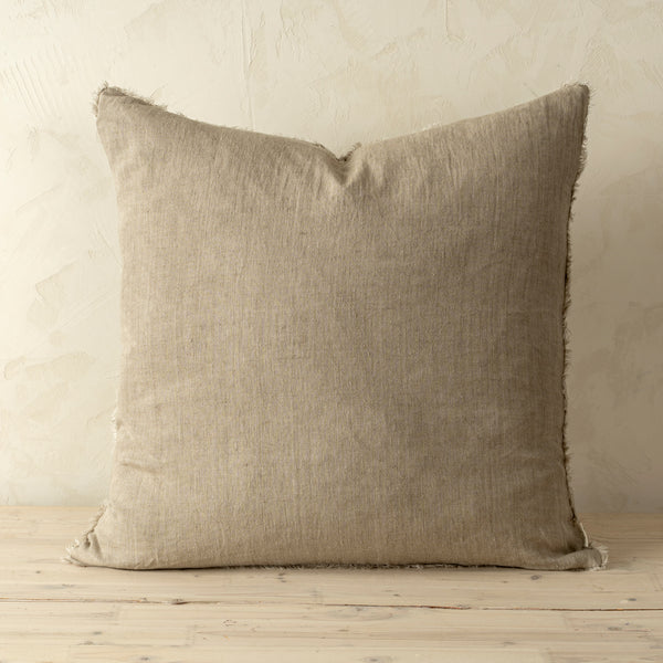 Lina 24x24 Linen Pillow Sand Cover w/Filler, Set of 2