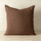 Lina 24x24 Linen Pillow Mocha Cover w/Filler, Set of 2 from Mercana - Luna Furniture