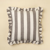 Ruffle 20x20 Thick Stripe Pillow, Grey w/Filler, Set of 2 from Mercana - Luna Furniture