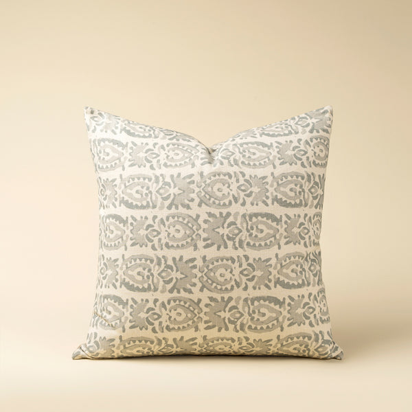 Lugana 20x20 Block Print Pillow Cover w/Filler, Set of 2