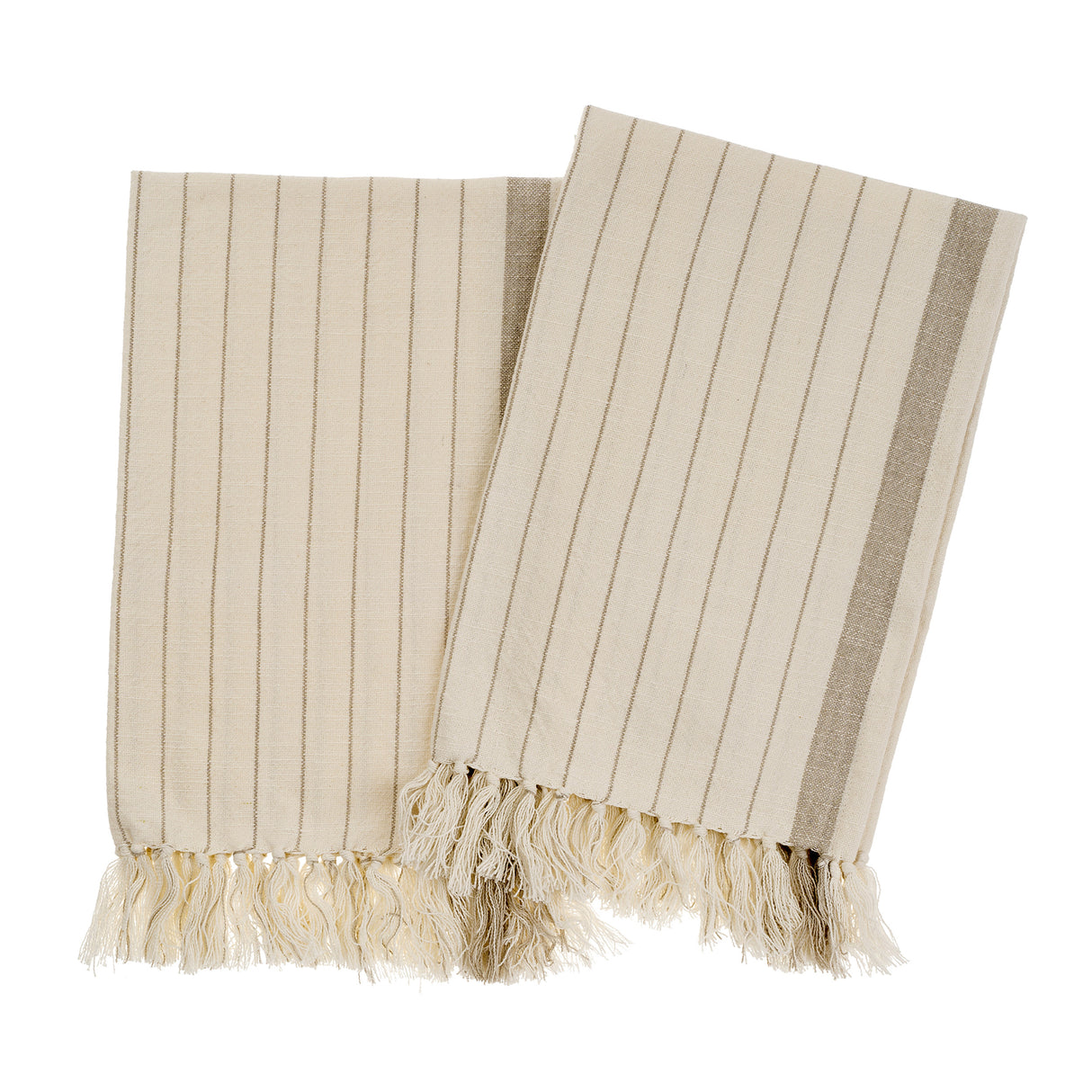 Pinstripe Hammam Hand Towels S/2, Stone, Set of 2 from Mercana - Luna Furniture