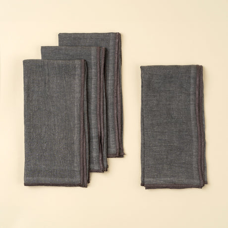 Stonewashed Linen Napkins S/4, Slate Blue, Set of 4 from Mercana - Luna Furniture