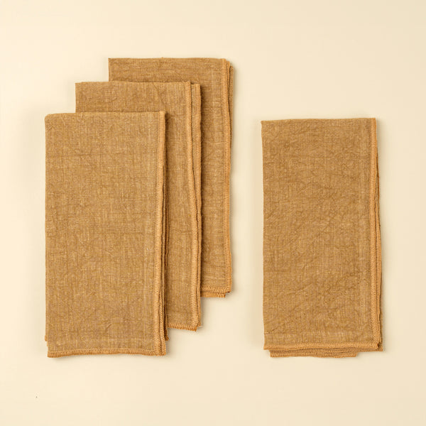 Stonewashed Linen Napkins S/4, Clay, Set of 4