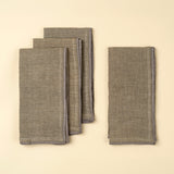 Stonewashed Linen Napkins S/4, Grey, Set of 4 from Mercana - Luna Furniture