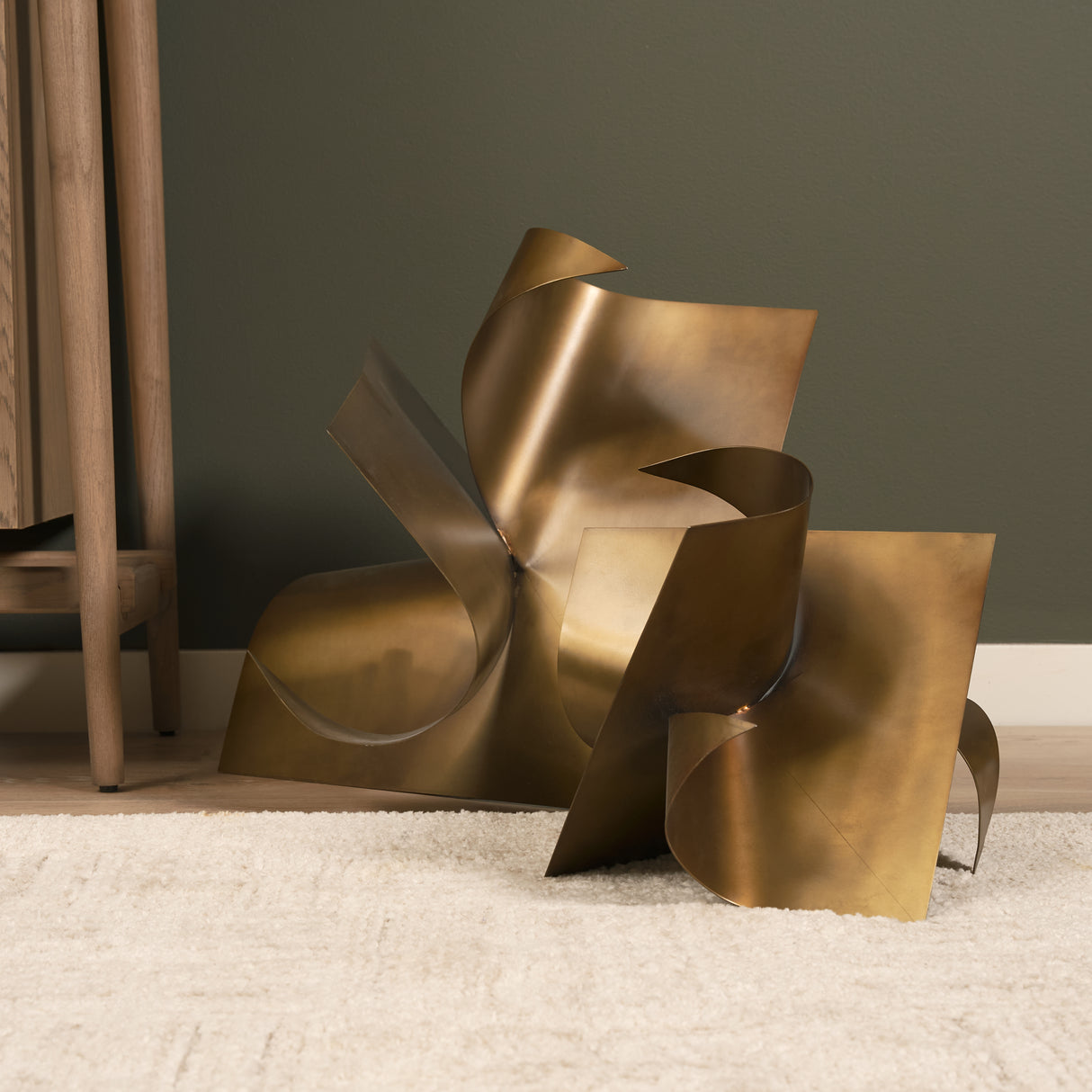 Francesca Antique Gold Metal Sculptural Decorative Object from Mercana - Luna Furniture